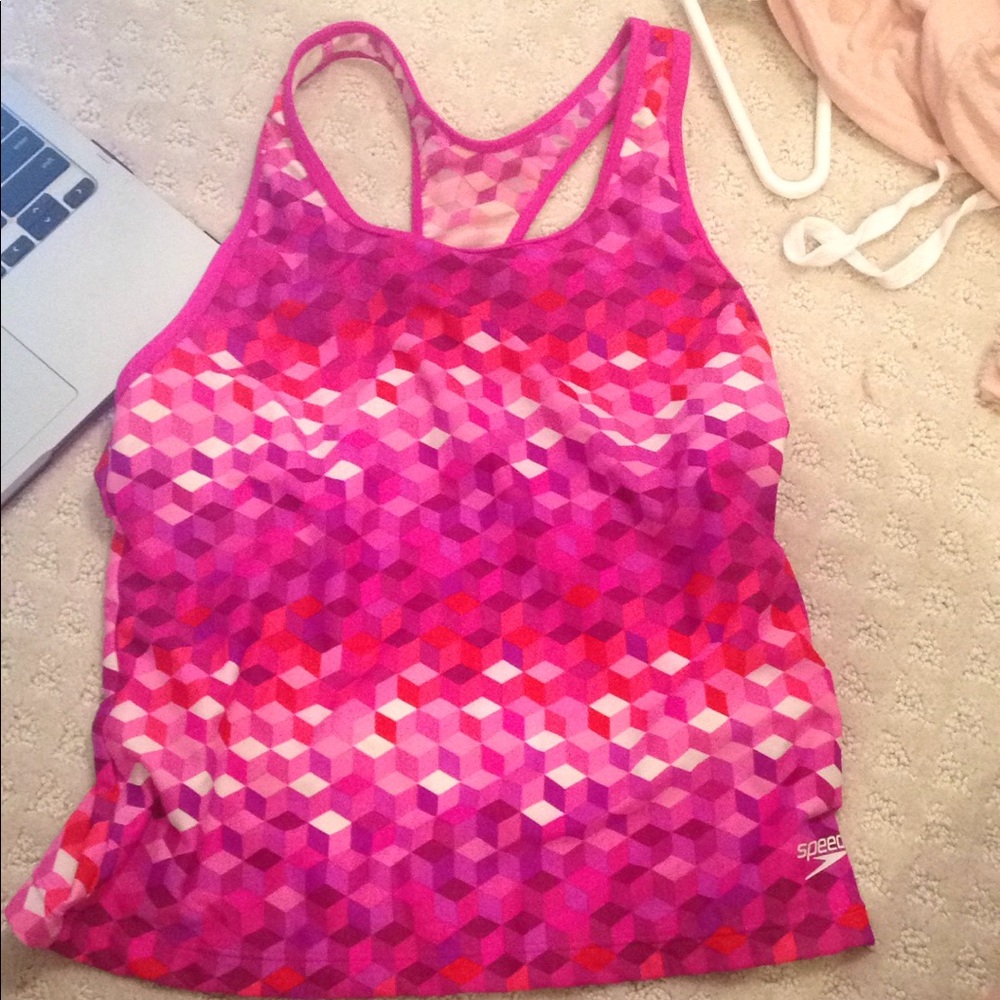 Pink top of baiting suit